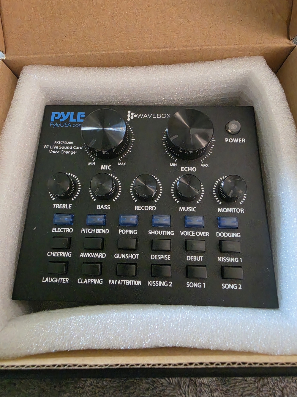 ^ Pyle Wavebox Live Sound Card Voice Changer - Black